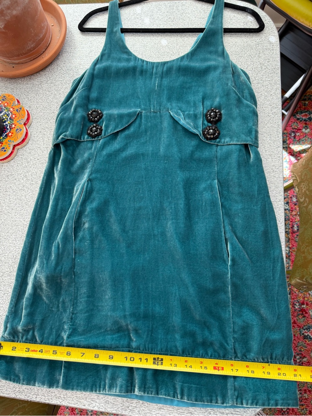 See By Chloe Teal Velvet mini dress - Picture 12 of 12